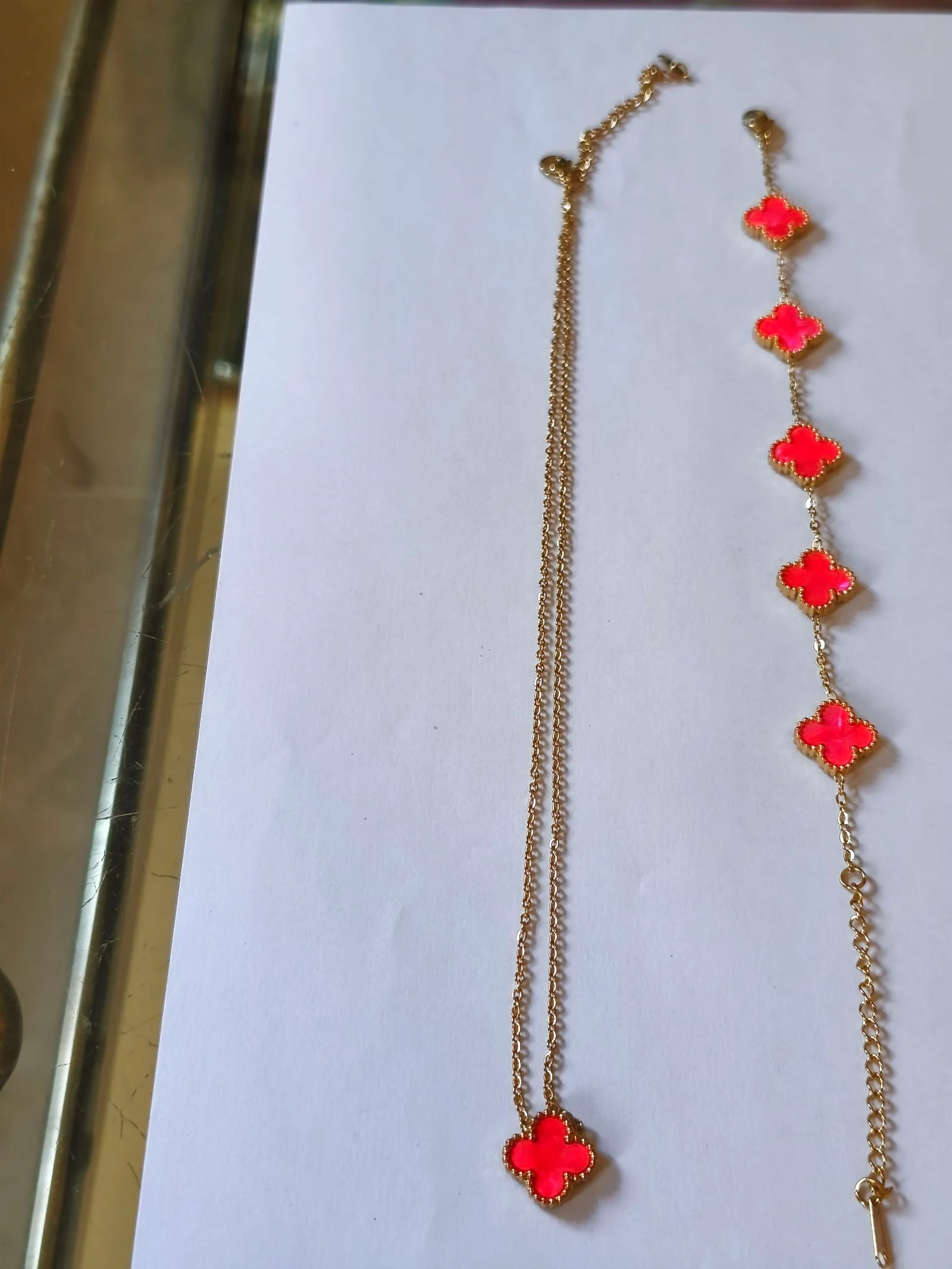Conjunto de trevo colar, pulseira e brincos – photo 12